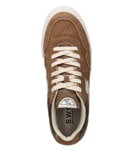 Stepney Workers Club Brown Pearl S-Strike Suede Panelled Trainers