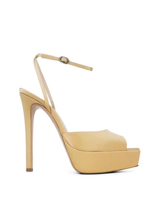 Andrea Wazen Metallic Loulou Platform Sandals