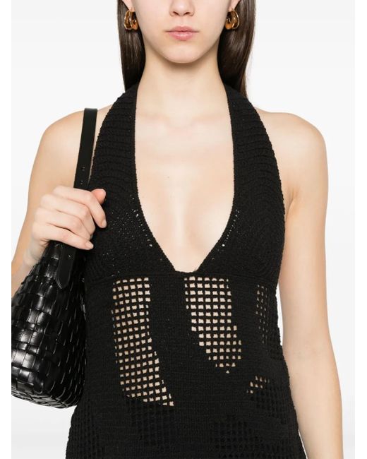 Nanushka Black Fotini Midi Dress