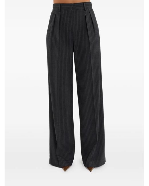 Rebecca Vallance Black Harri Pinstripe Pleated Trousers