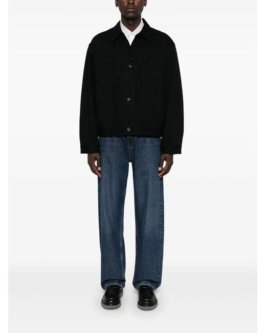 Studio Nicholson Black Button-Up Boxy Jacket for men
