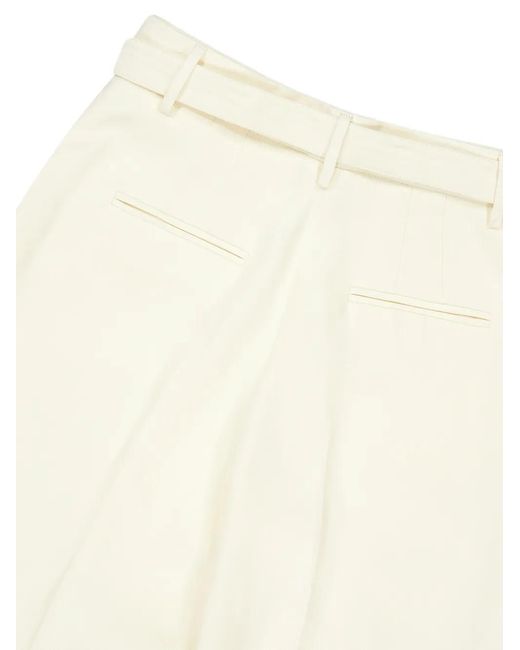 Gabriela Hearst White Norman Belted Trousers