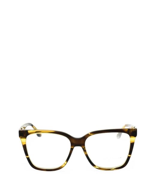 Victoria Beckham Black Rectangle-Frame Glasses