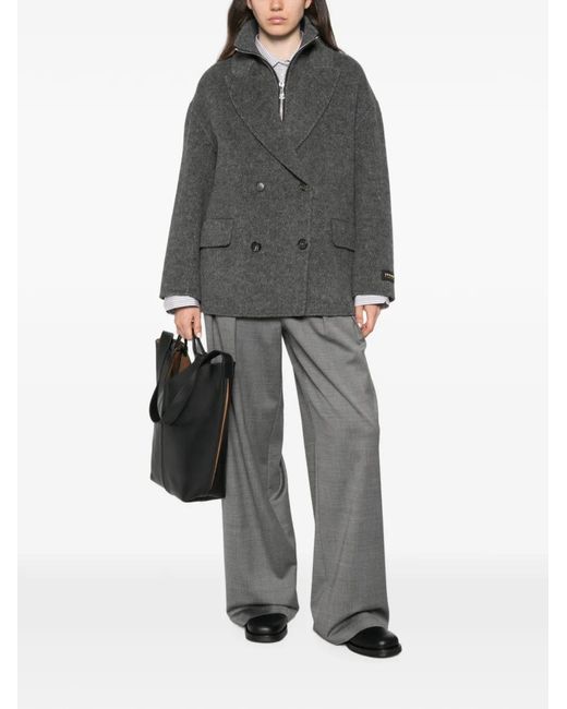 ERMANNO FIRENZE Black Double-Breasted Zip-Fastening Jacket