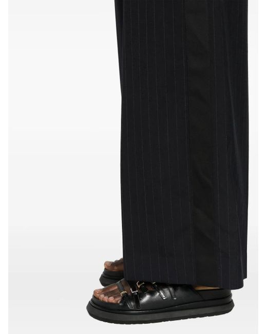 Sacai Blue High-Waist Wide-Leg Trousers
