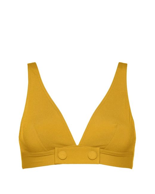 Eres Yellow Charme Button-Detail Bikini Top