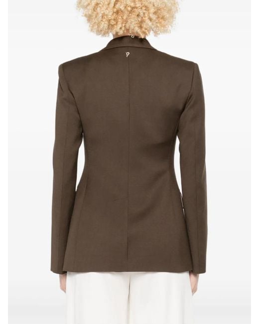 Dondup Brown Single-Button Notched-Lapels Blazer