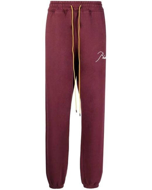 Pantalones de chándal con logo bordado Rhude de hombre de color Red