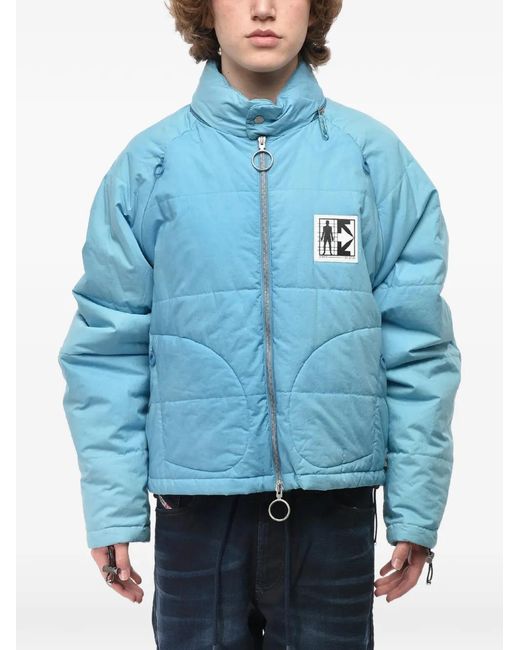 Off-White c/o Virgil Abloh Blue El Capitan Quilted Puffer Jacket for men