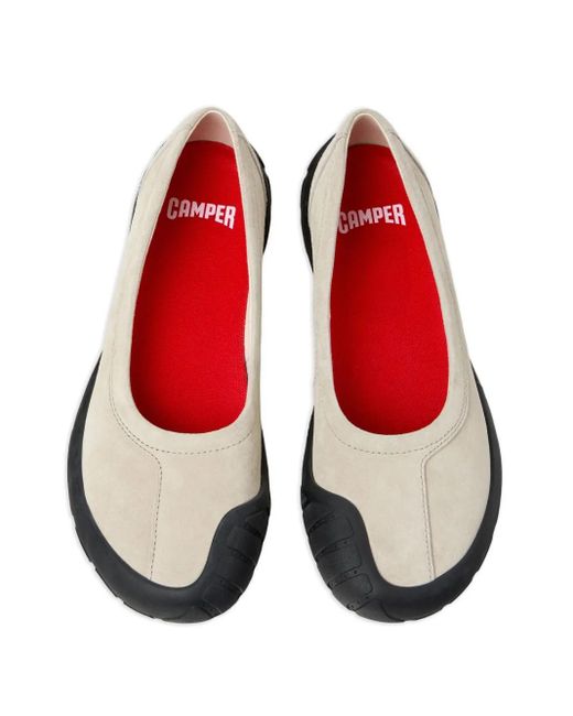 Camper レザーフラットシューズ Natural