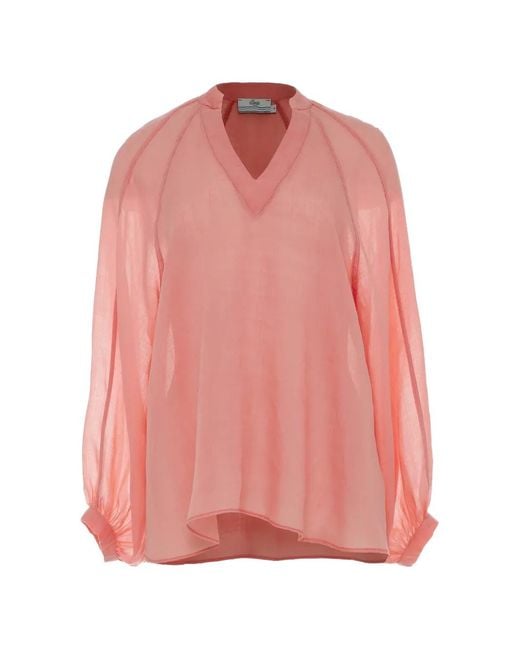 Devotion Pink Meraki V-Neck Blouse