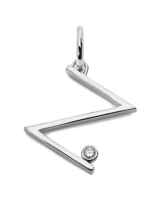 Monica Vinader White Solitaire Diamond Initial Pendant