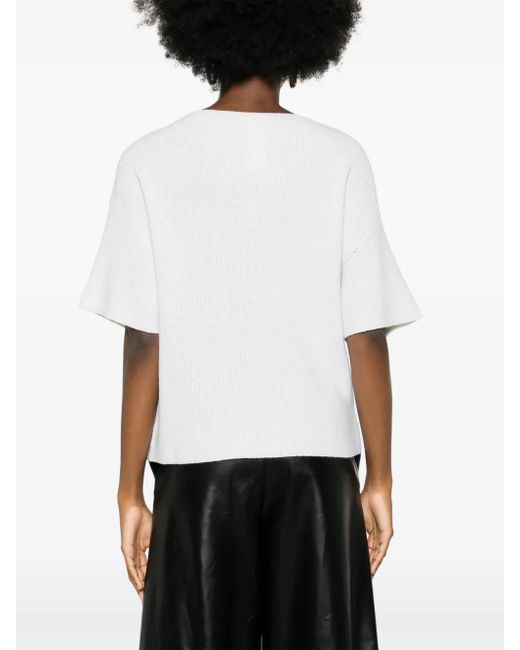Fabiana Filippi White Lurex-Detail Jumper