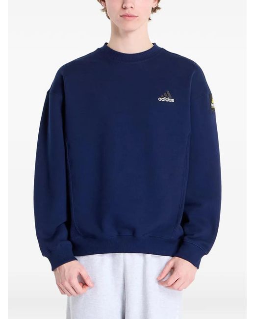 Adidas Blue Equipment Crew-Neck Sweater for men