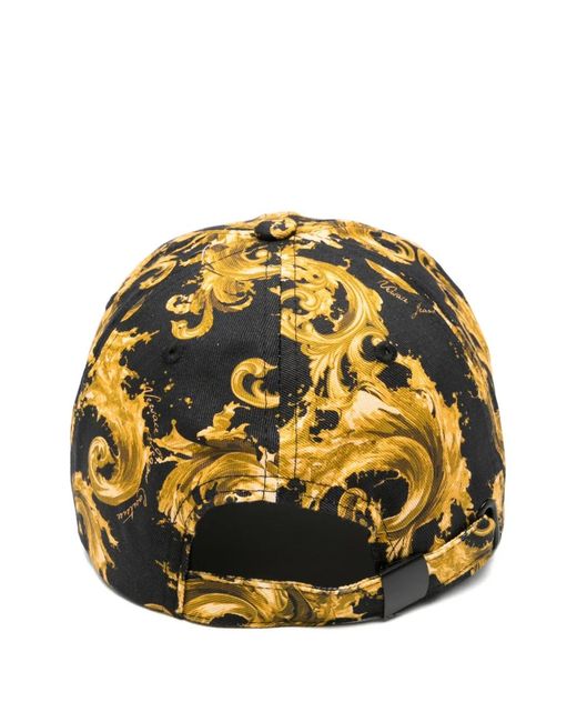 Versace Jeans Couture Metallic Baroque-Pattern Cap Hat for men