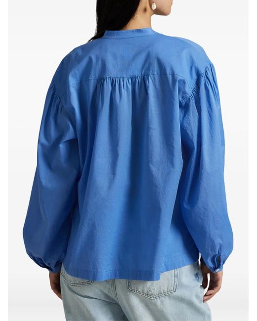 Polo Ralph Lauren Blue Balloon-Sleeve Button-Up Shirt