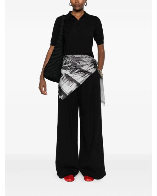 Bompard Black Pleated Palazzo Pants