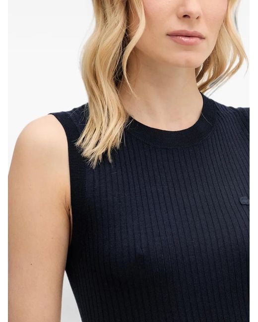 Lacoste Blue Logo-Patch Sleeveless Sweater