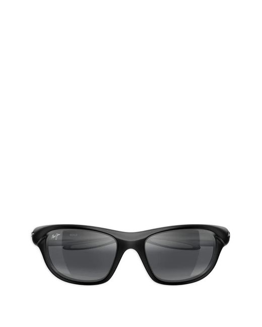Maui Jim Black Haulani Rectangle-Frame Sunglasses