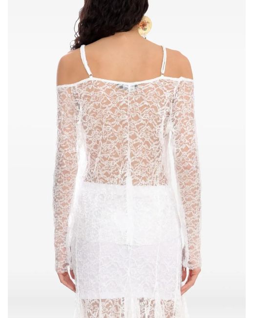 Amir Slama White X Astrid Lace Top