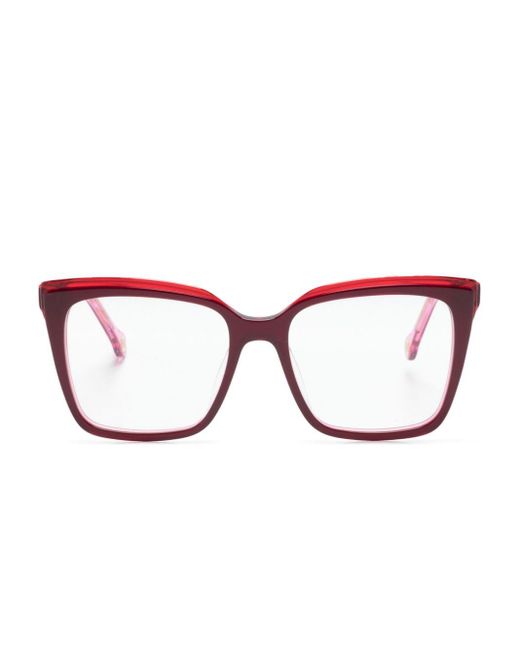 Carolina Herrera Pink Brille mit eckigem Gestell