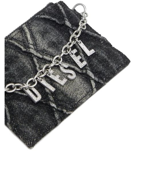 Porte-Cartes À Détail De Chaîne DIESEL en coloris Black