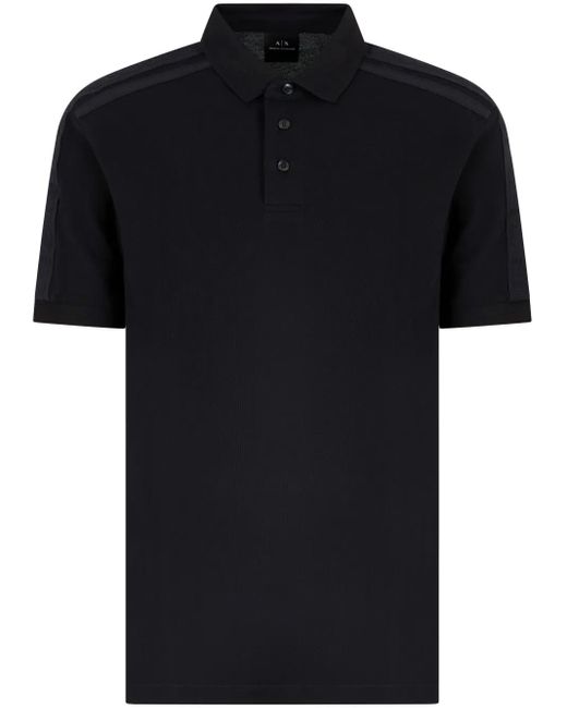 ARMANI EXCHANGE Black Cotton Polo Shirt for men