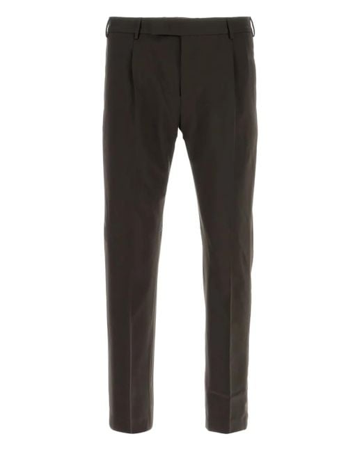 PT Torino Black Stretch-Wool Trousers for men