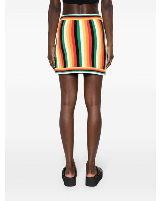 Casablancabrand Black Striped Towelling Miniskirt