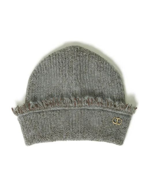 Twinset フレイドエッジ ビーニー Gray