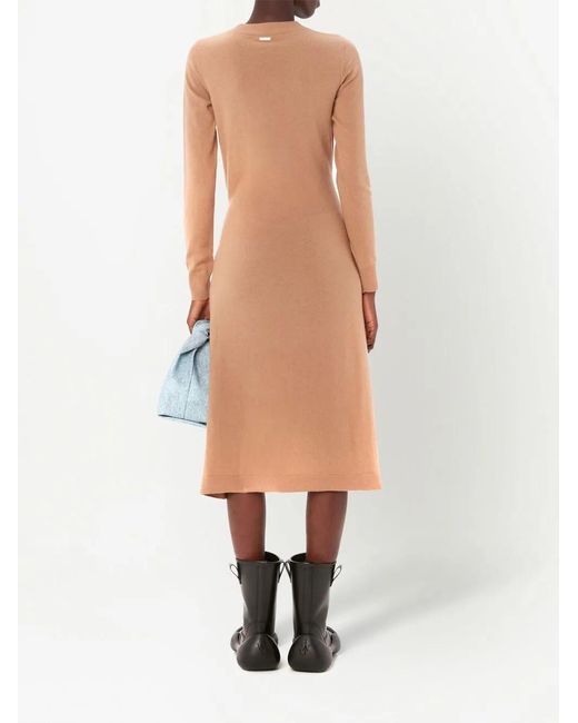 J.W. Anderson Brown Buckled-Waist Knit Dress