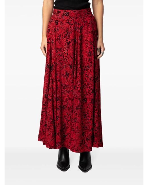 Zadig & Voltaire Red Joyo Soft Skirt