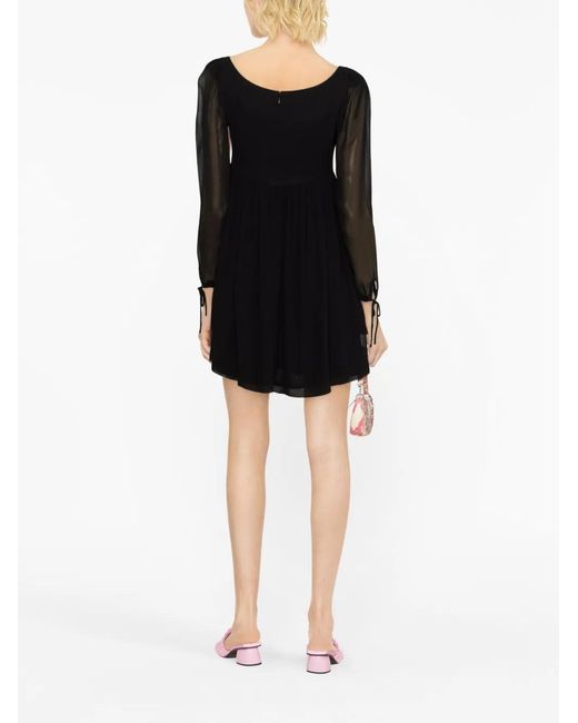 Philosophy Di Lorenzo Serafini Black Pleated Chiffon Minidress