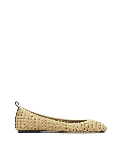 Marc Jacobs Natural The Crochet Lace Up Lace-Up Ballet Flats