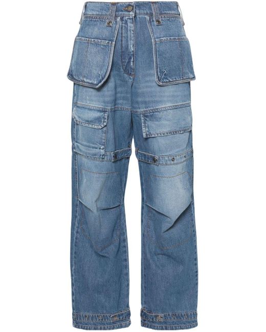 MSGM Jeans Met Wijde Pijpen in het Blue