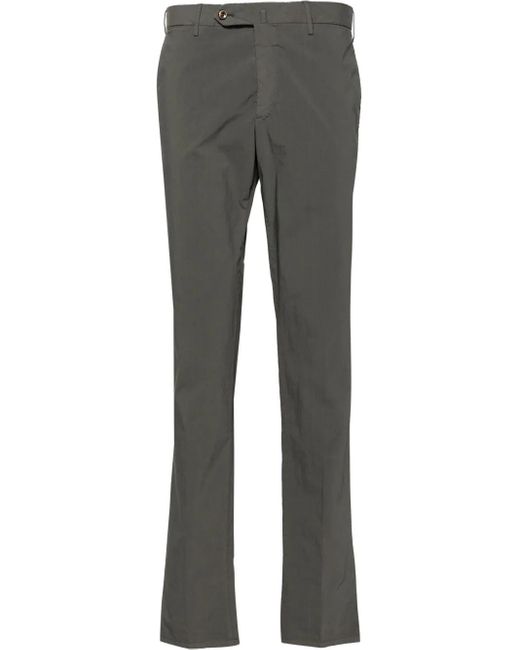 PT Torino Gray Mid-Rise Slim-Fit Trousers for men