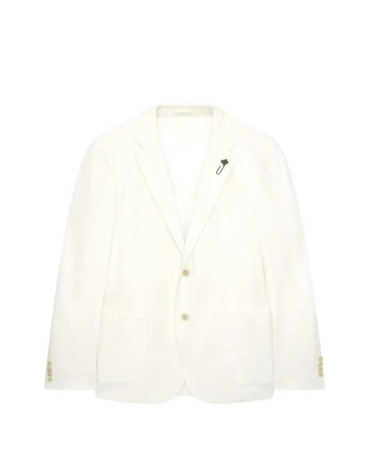Lardini White Single-Breasted Blazer for men