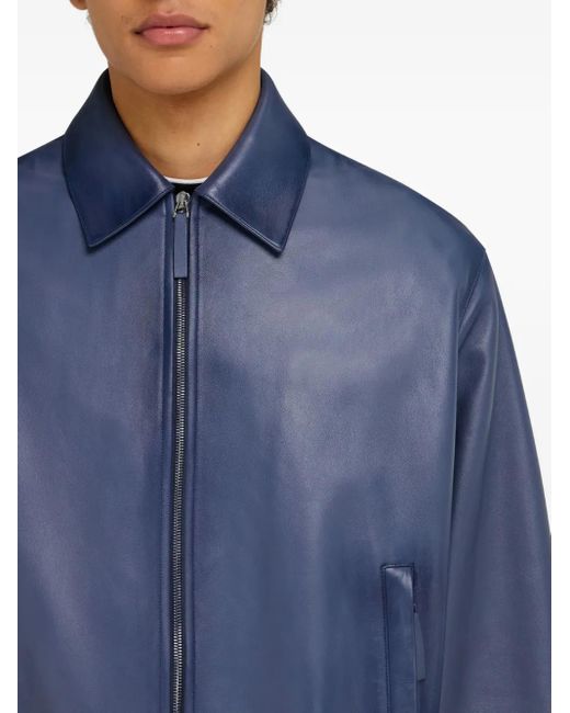 Ferragamo Klassische Lederjacke in Blue für Herren