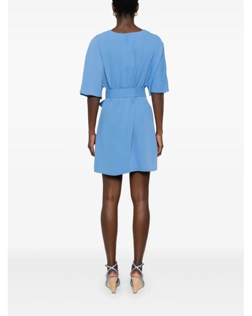 P.A.R.O.S.H. Blue Belted Mini Dress