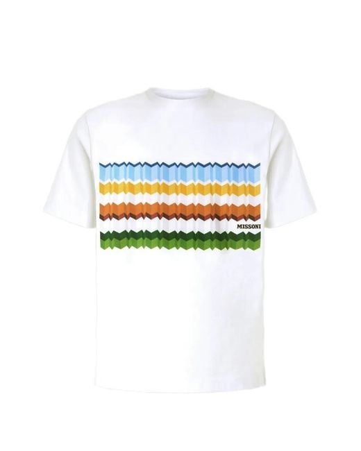 Missoni White Zigzag-Print T-Shirt for men