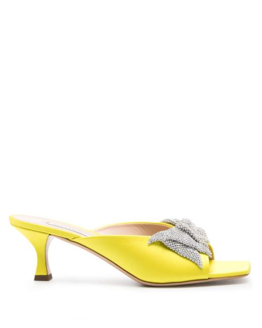 Zapatos Butterfly con tacón de 50 mm Casadei de color Yellow