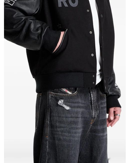 Pleasures Black Zero Varsity Jacket for men
