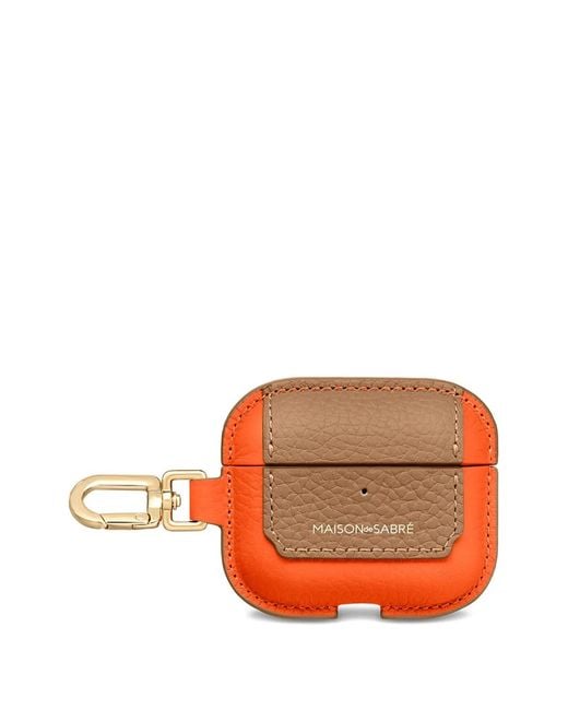 Maison De Sabre Orange Leather Airpods Pro 3 Keyring Case