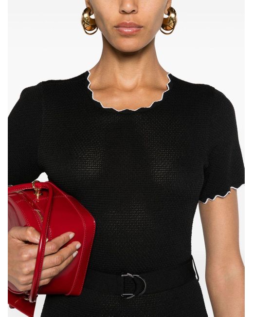 Vestido corto con cinturón en 3D Emporio Armani de color Black