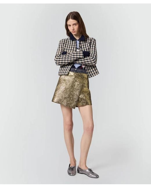 MSGM Black Diamond-Pattern Button-Up Jacket