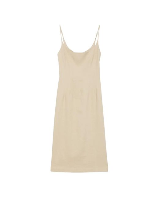 Alysi White Spaghetti-Strap Midi Dress