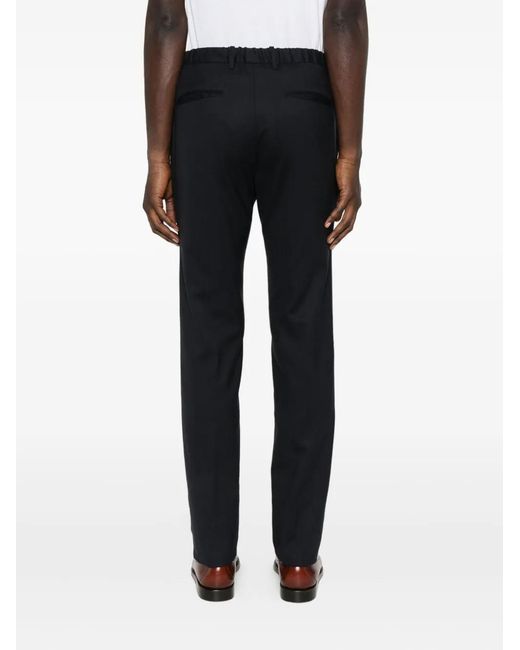 Incotex Black Elastic-Waistband Trousers for men