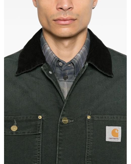 Carhartt Black Chore Logo-Patch Jacket for men