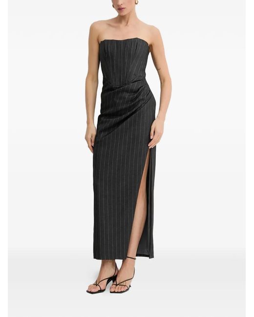 Bardot Women's Black Everlasting Pinstripe Strapless Maxi Dress