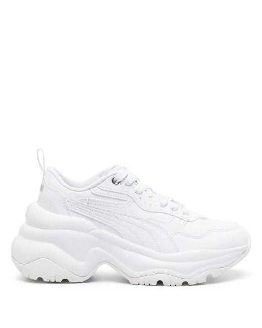 PUMA White Cilia Tonal Sneakers